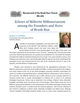 Echoes of Millerite Millenarianism Among the Founders and Heirs of Brush Run