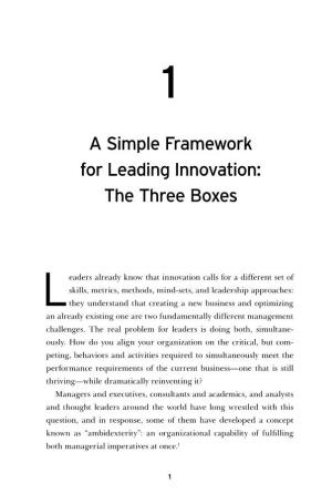 A Simple Framework for Leading Innovation: the Three Boxes