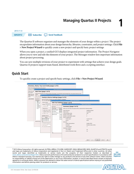 Managing Quartus II Projects 1 2013.11.4
