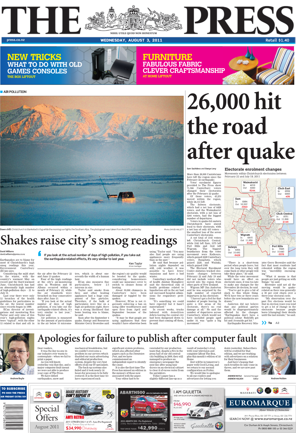 Shakes Raise City's Smog Readings