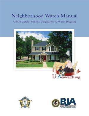 Neighborhood Watch Manual Usaonwatch - National Neighborhood Watch Program