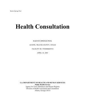 Barton Springs Pool Health Consultion