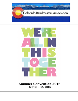 Summer Convention 2016 Program