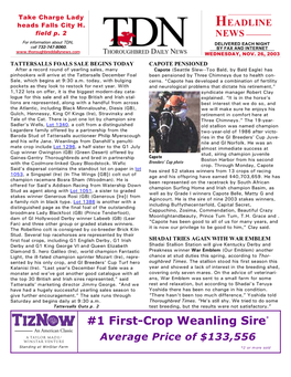 1 First-Crop Weanling Sire*