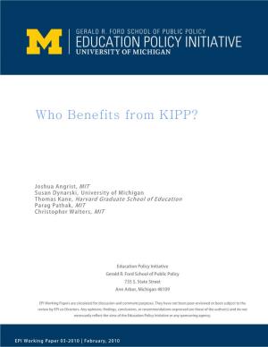 Who Benefits from KIPP?