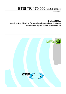 TR 170 002 V3.1.1 (2002-12) Technical Report