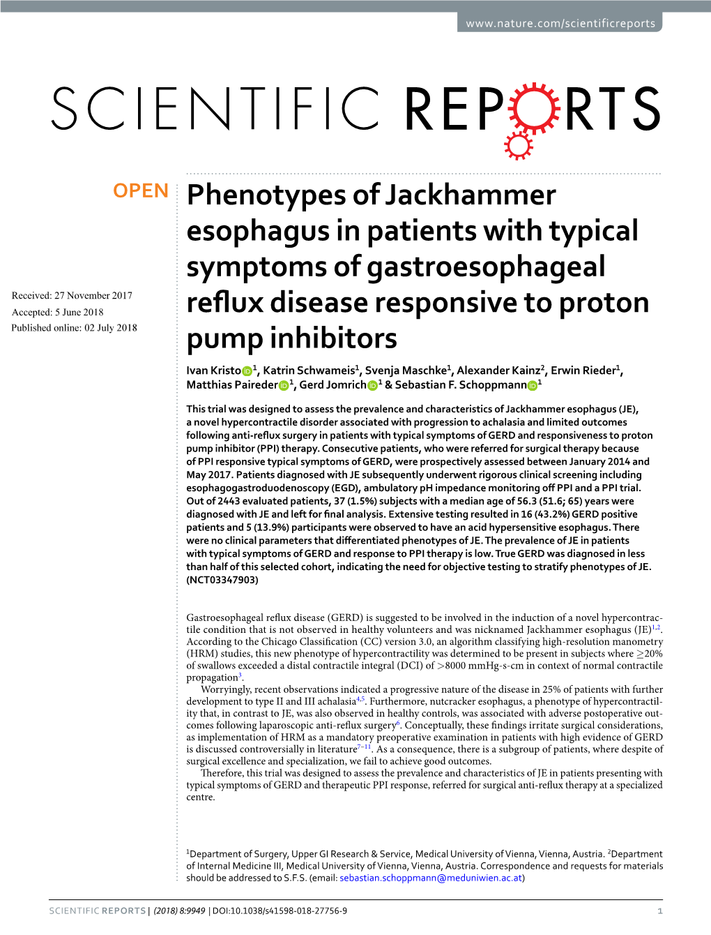 Phenotypes of Jackhammer Esophagus in Patients with Typical