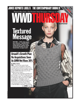 Textured Message NEW YORK — a Little Surface Appeal Goes a Long Way — Especially When It Comes to Great Knits