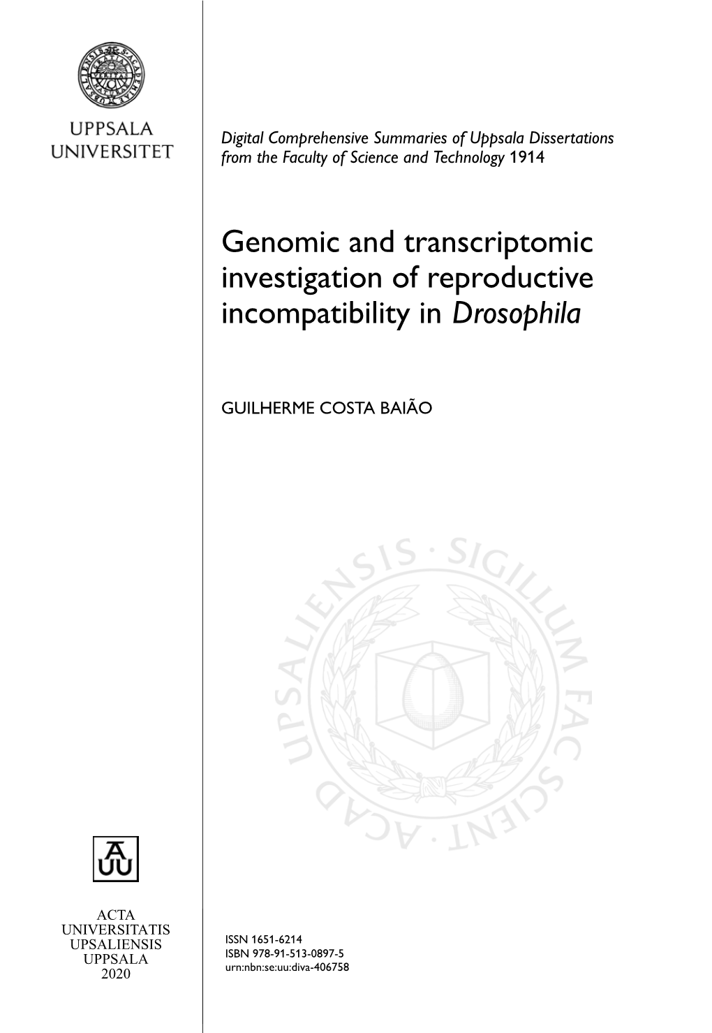 Genomic and Transcriptomic Investigation of Reproductive Incompatibility in Drosophila