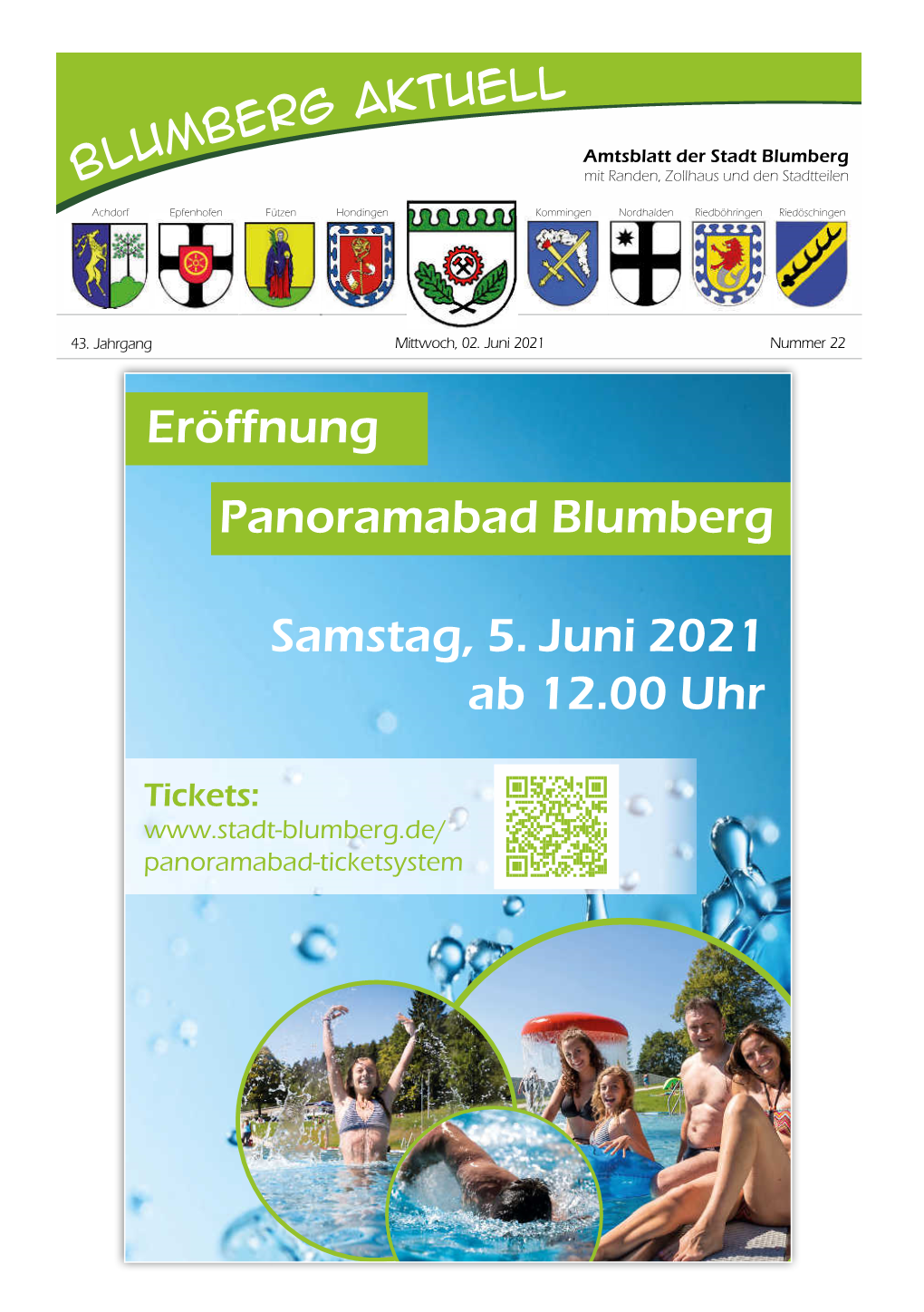 Eröffnung Panoramabad Blumberg Samstag, 5. Juni 2021 Ab 12.00