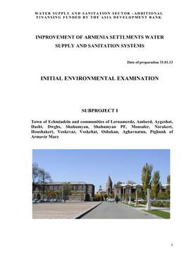 Initial Environmental Examination for Subproject I