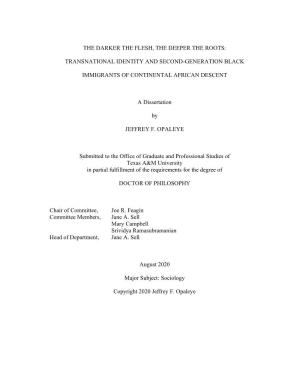 Transnational Identity and Second-Generation Black