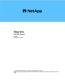 Deep Dive : ONTAP Select
