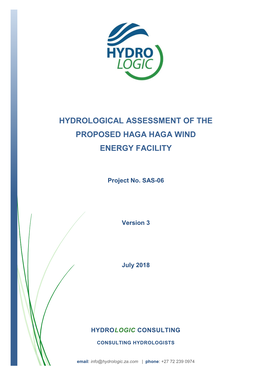 Hydrological Assessment of the Proposed Haga Haga Wind Energy Facility