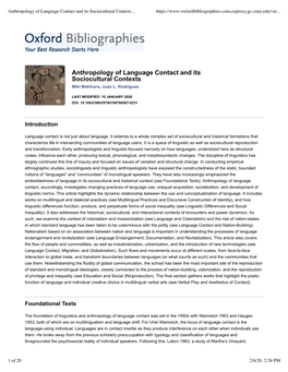Anthropology of Language Contact and Its Sociocultural Contexts Miki Makihara, Juan L