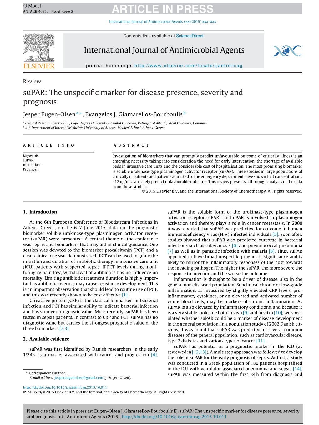 Supar: the Unspecific Marker for Disease Presence, Severity And