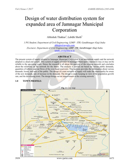 Design of Water Distribution System for Expanded Area of Jamnagar Municipal Corporation