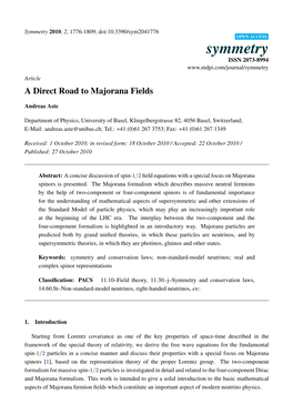 A Direct Road to Majorana Fields