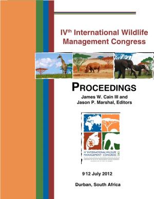 Proceedings of the Ivth International Wildlife Management Congress