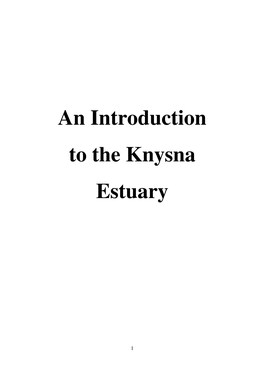An Introduction to the Knysna Estuary