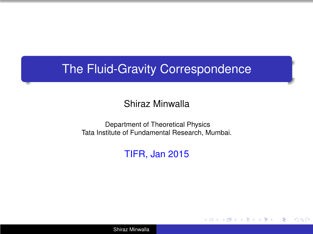 The Fluid-Gravity Correspondence