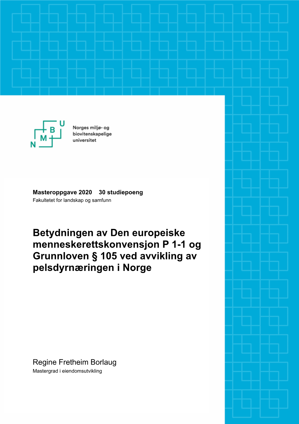 Betydningen Av Den Europeiske Menneskerettskonvensjon P 1-1 Og