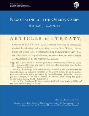 Negotiating at the Oneida Carry