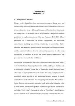 CHAPTER ONE INTRODUCTION 1.1 Background of Research Literary