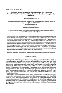 69-88, 2001 1826 (Gastropoda, Brazil, and Description of a New