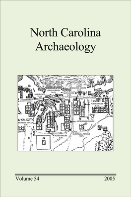 North Carolina Archaeology, Vol. 54