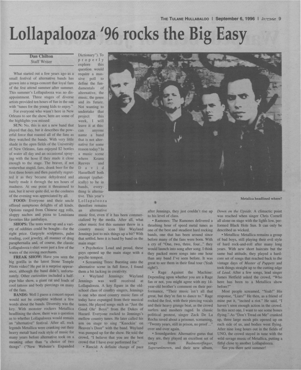 Lollapalooza. '96 Rocks the Big Easy