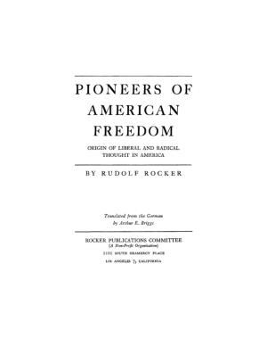 Pioneers of American Freedom