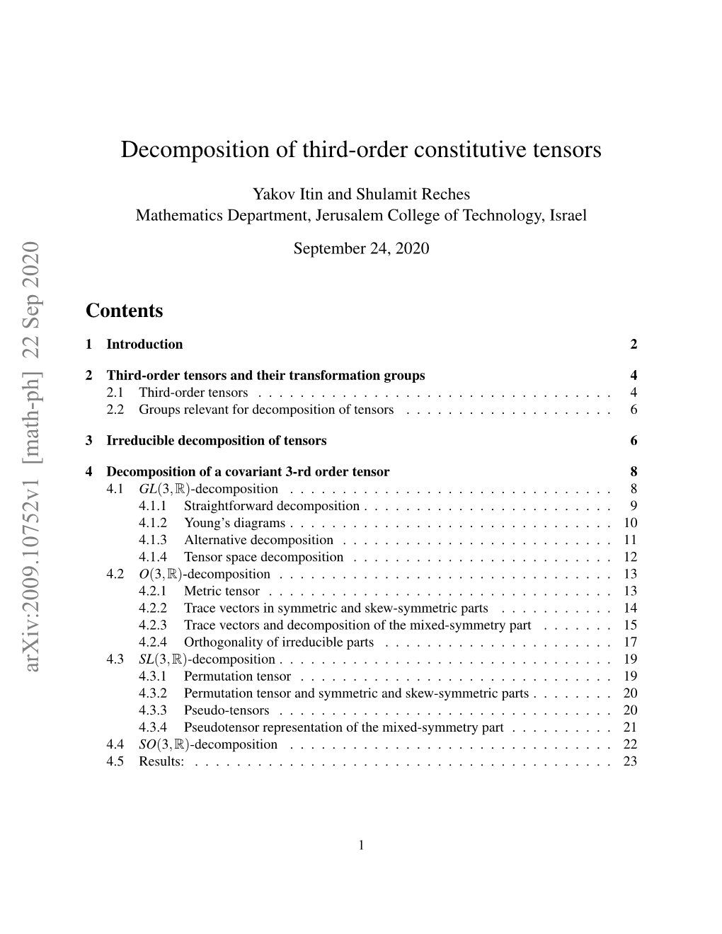 Decomposition of Third-Order Constitutive Tensors Arxiv