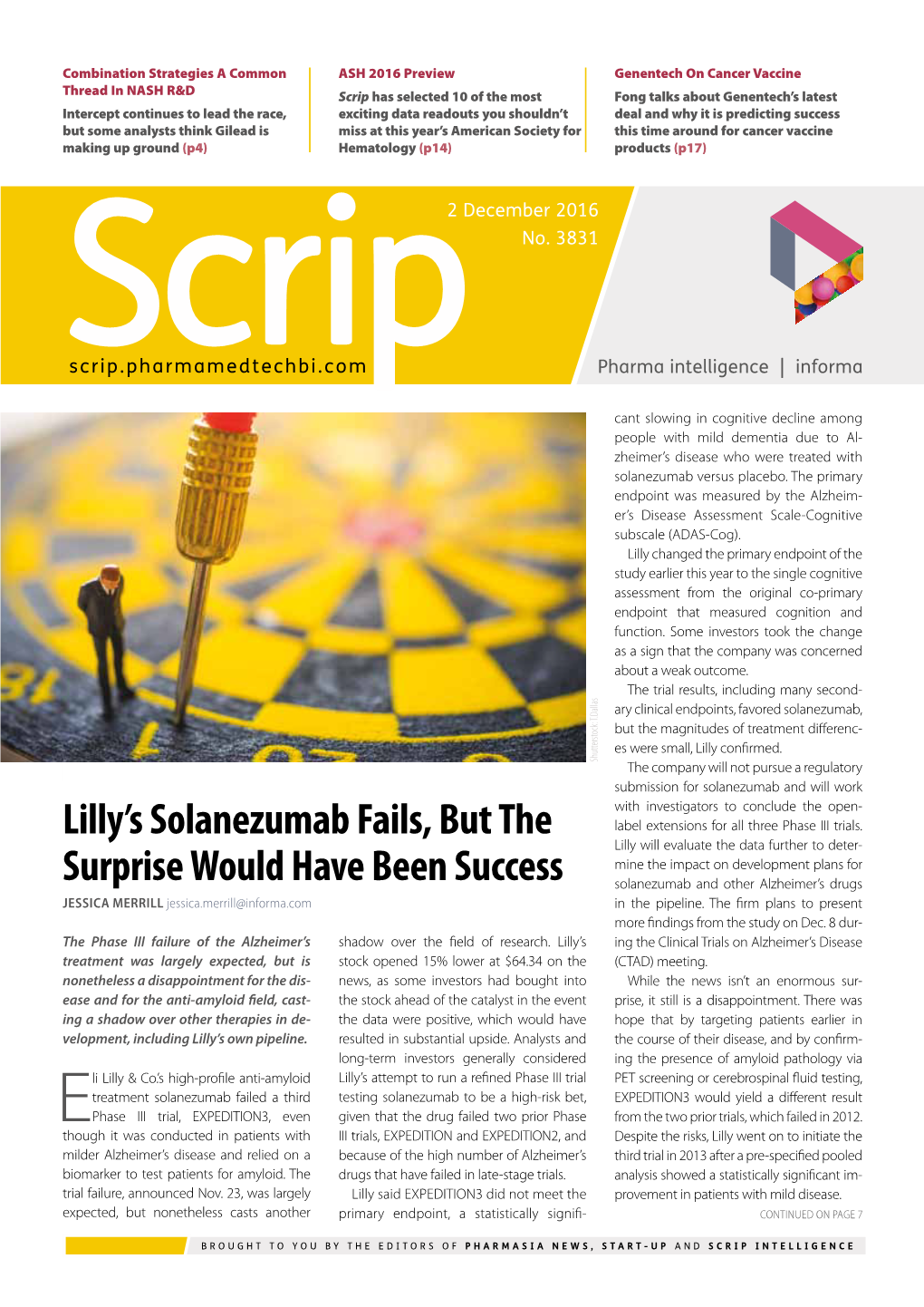Lilly's Solanezumab Fails, but the Surprise Would Have Been Success