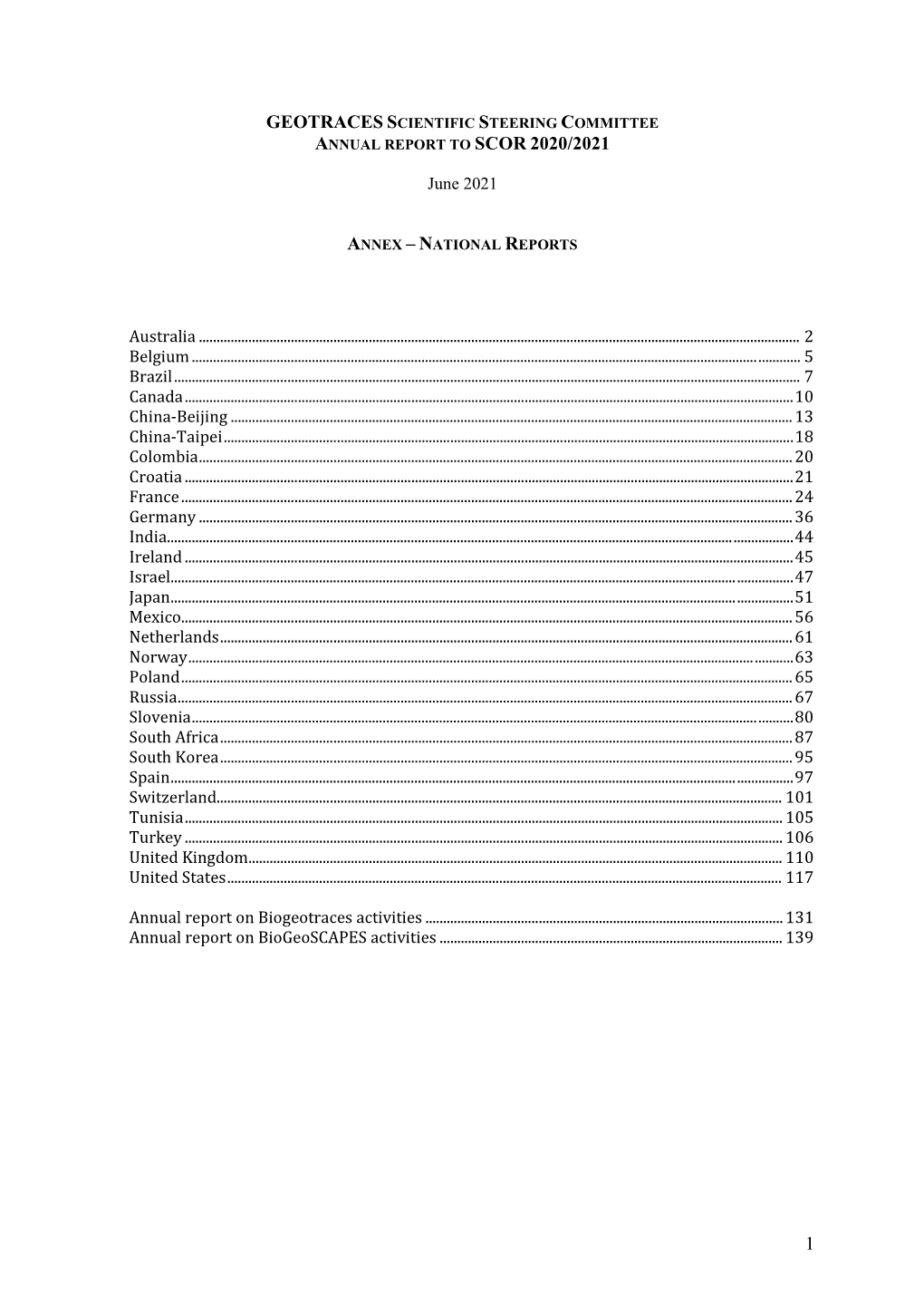 1 Geotraces Scientific Steering Committee