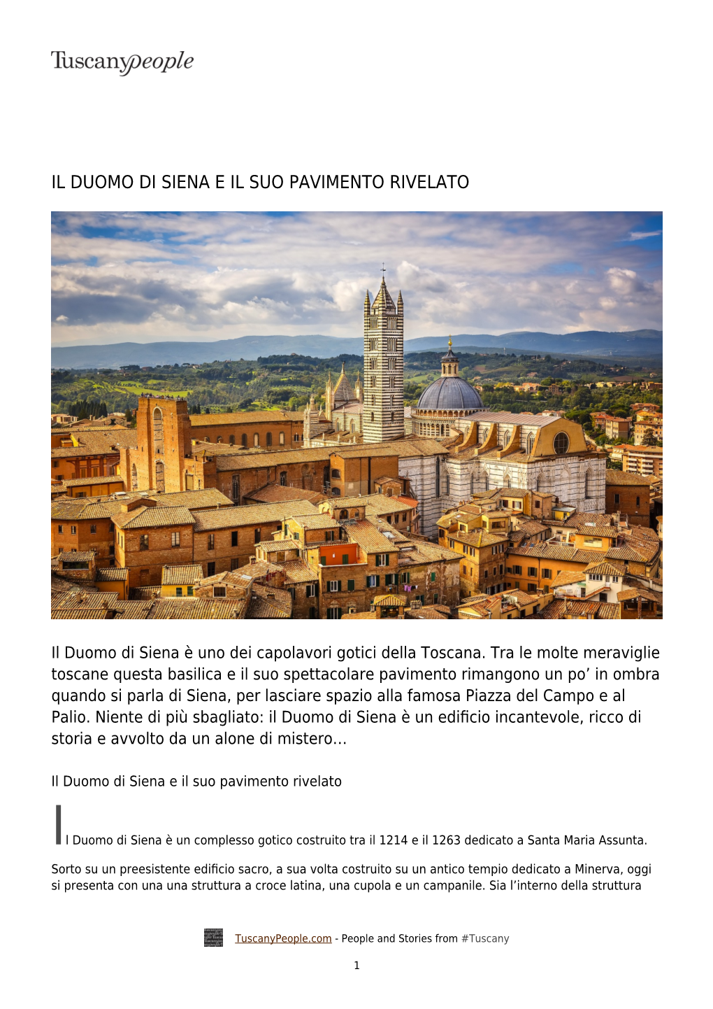 Il Duomo Di Siena E Il Suo Pavimento Rivelato