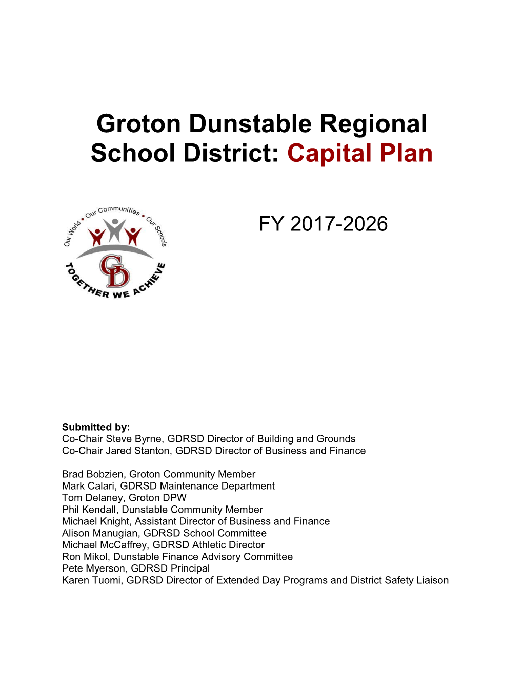 Groton Dunstable Regional School District: Capital Plan