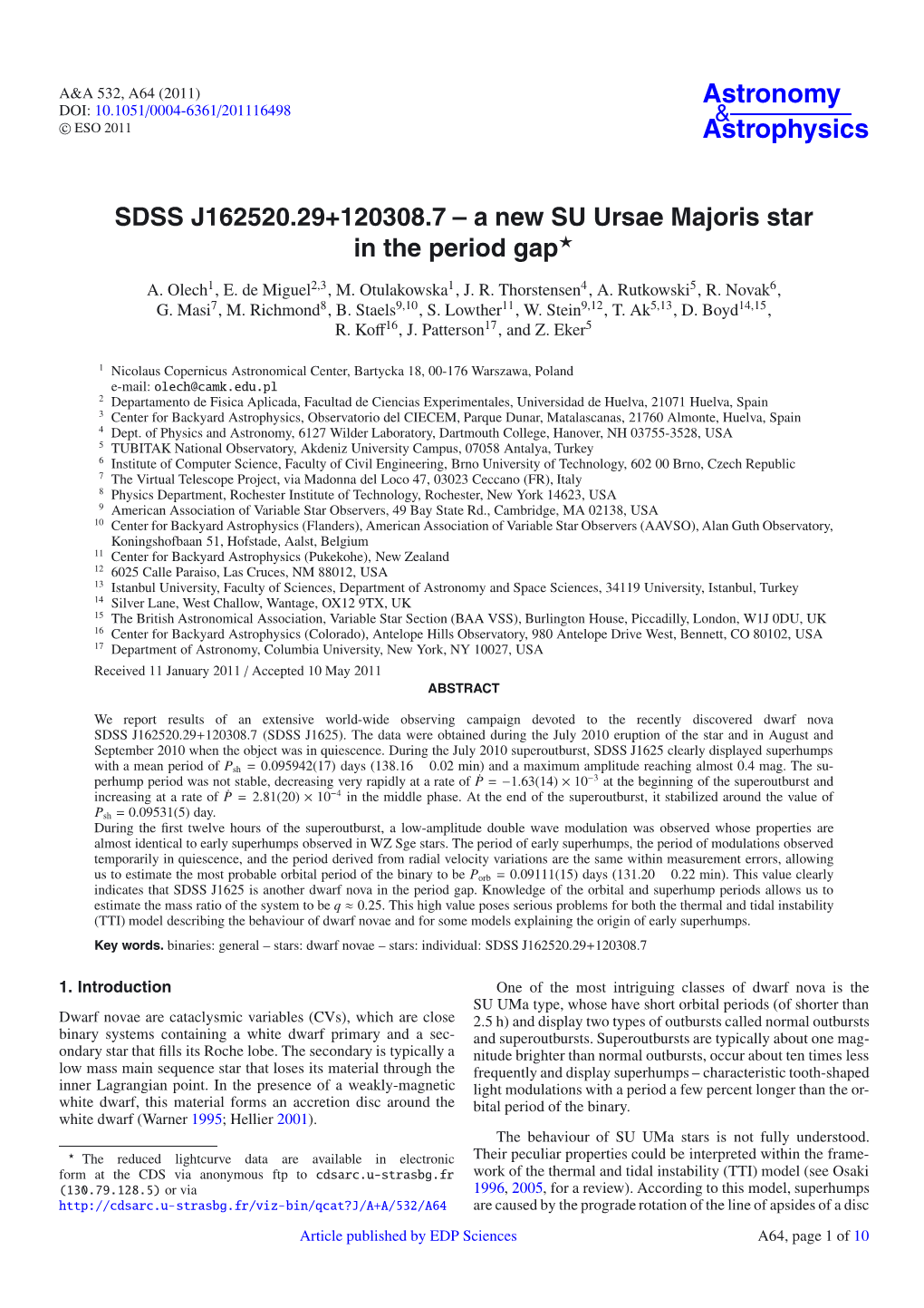 SDSS J162520.29+120308.7 – a New SU Ursae Majoris Star in the Period Gap