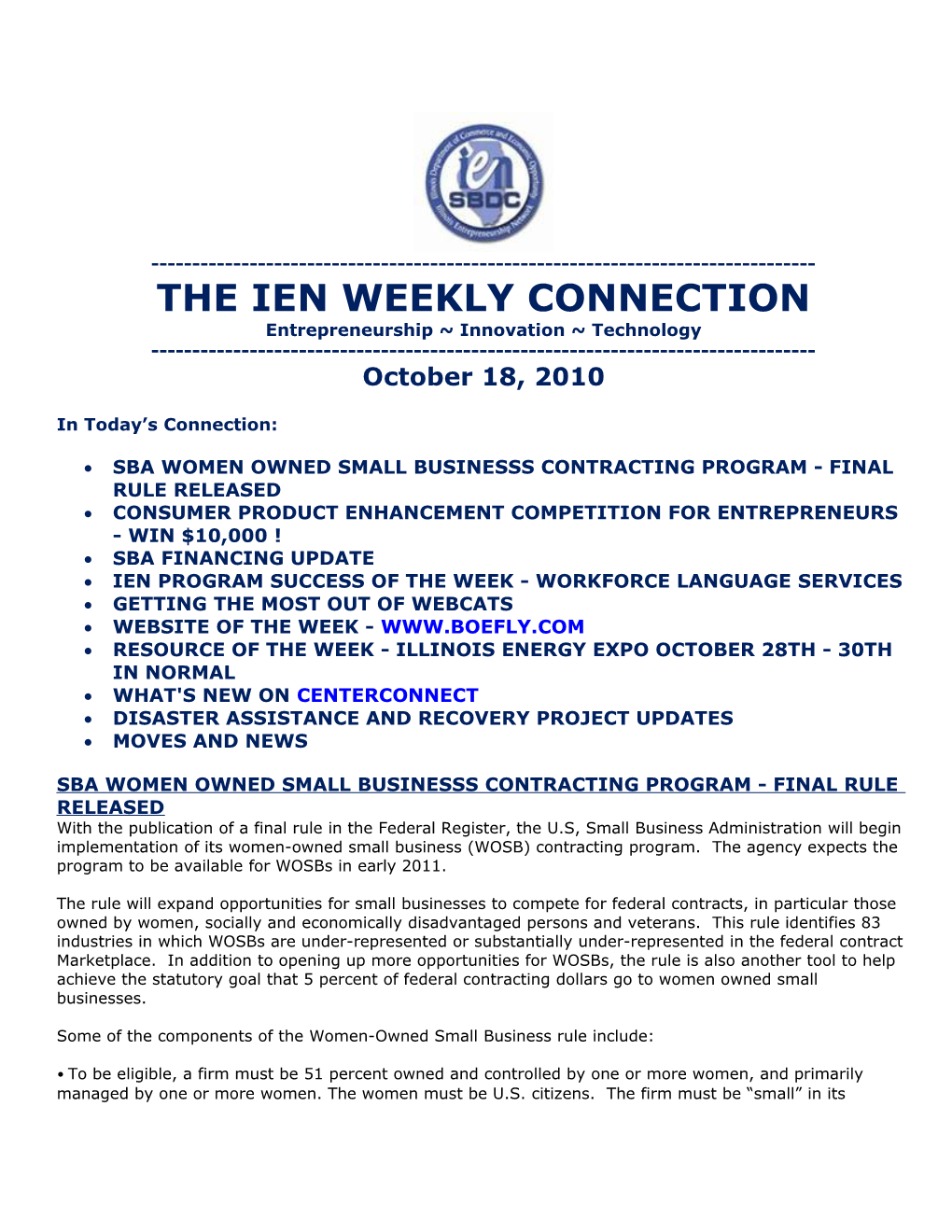 The Ien Weekly Connection s10