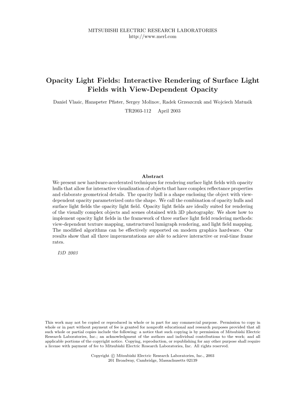 Interactive Rendering of Surface Light Fields with View-Dependent Opacity