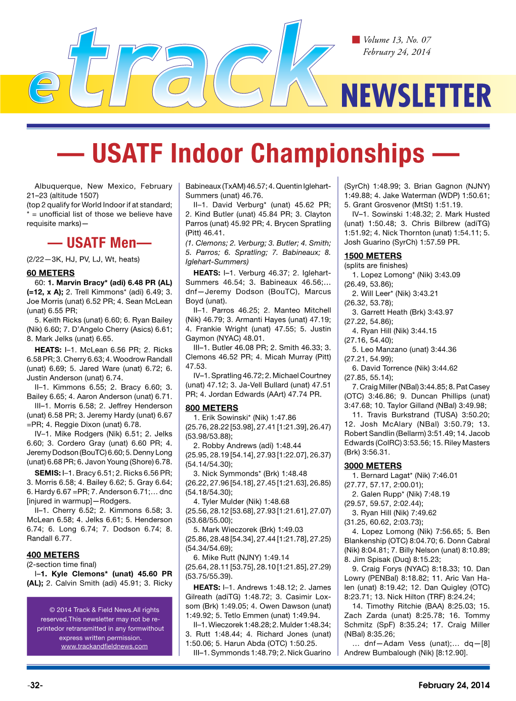 — USATF Indoor Championships —