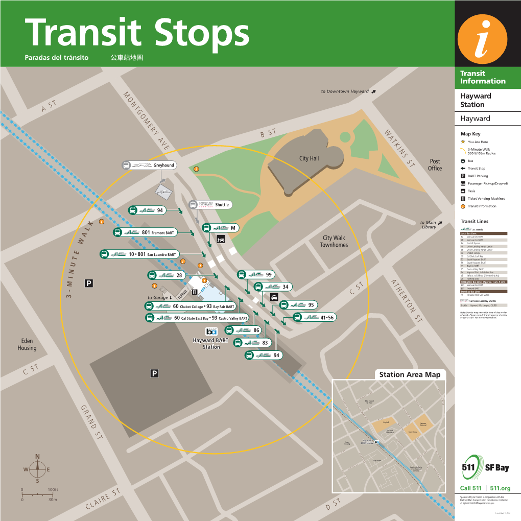 Station Area Map Transit Information Hayward Station Hayward