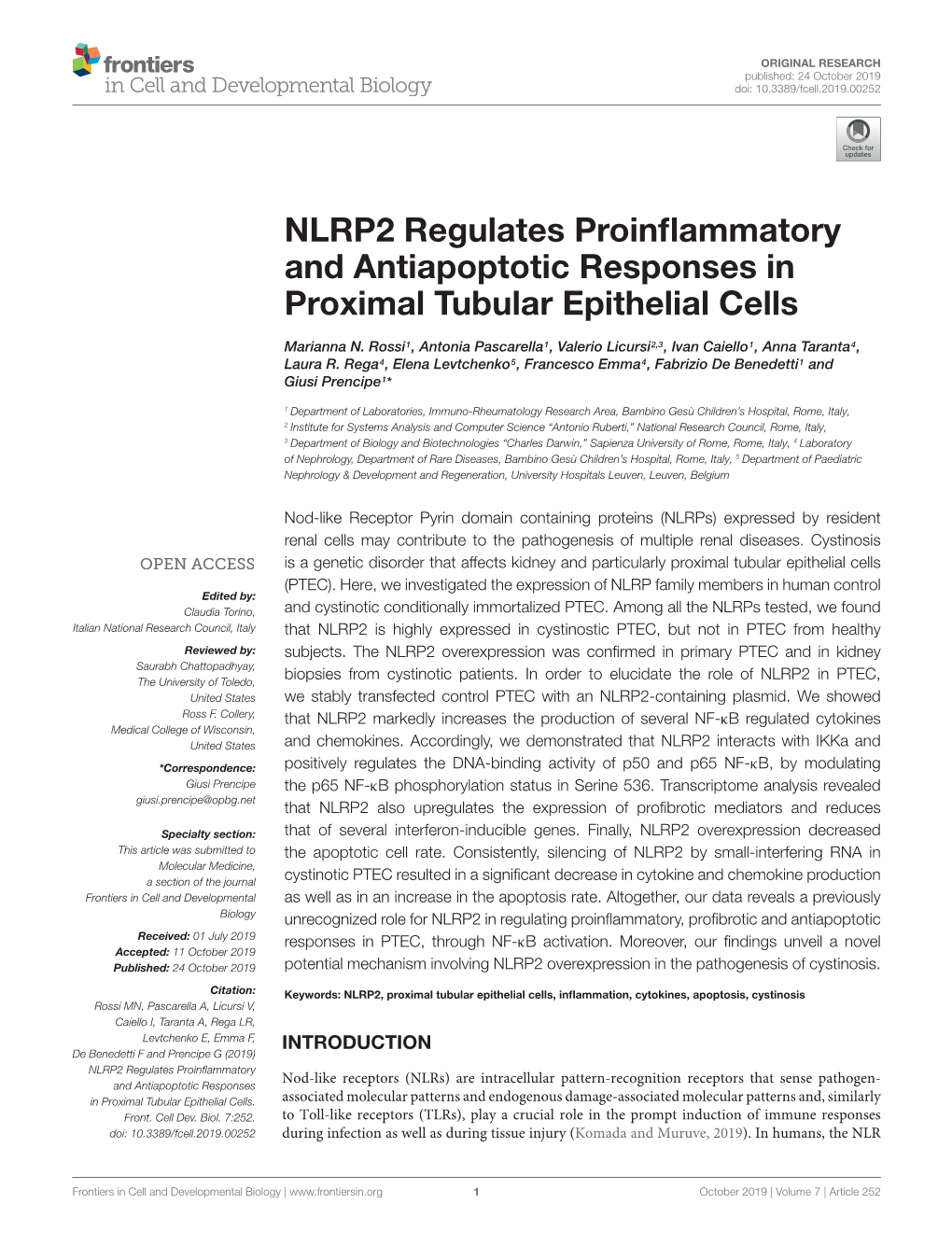 NLRP2 Regulates Proinflammatory and Antiapoptotic Responses In