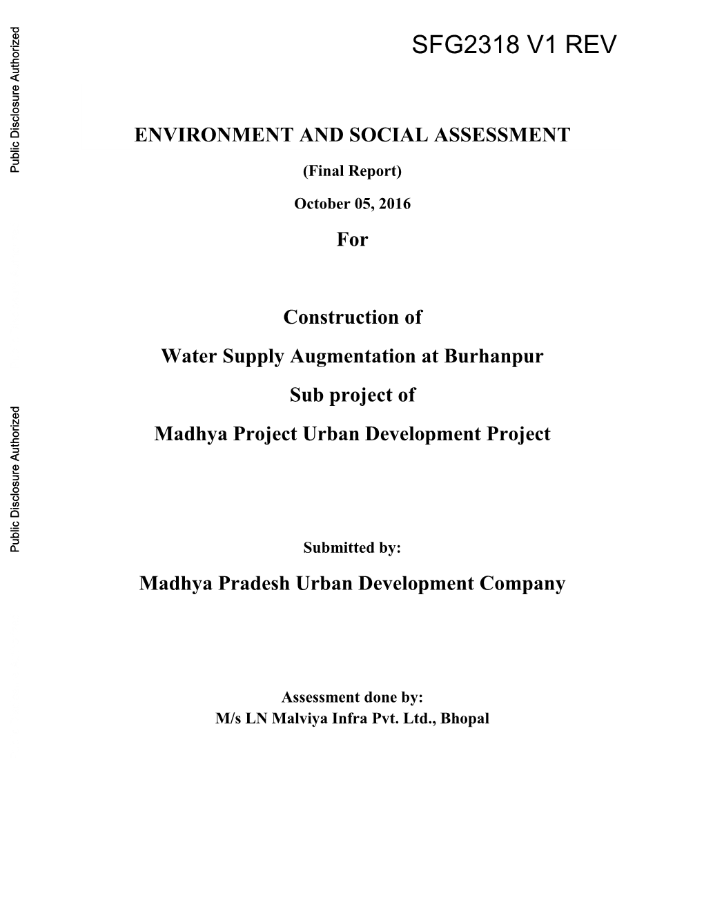 Environment and Social Assessment