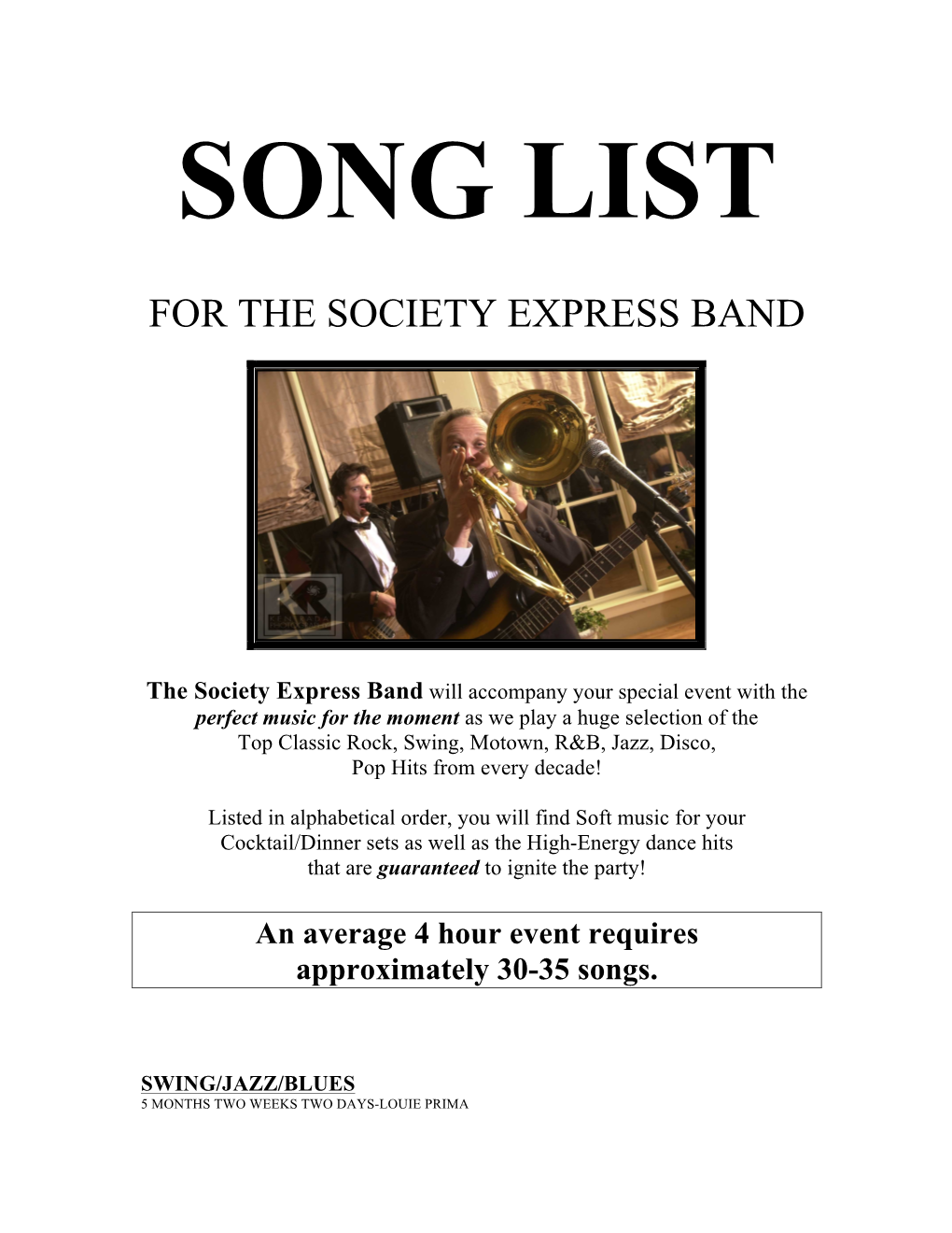 For the Society Express Band