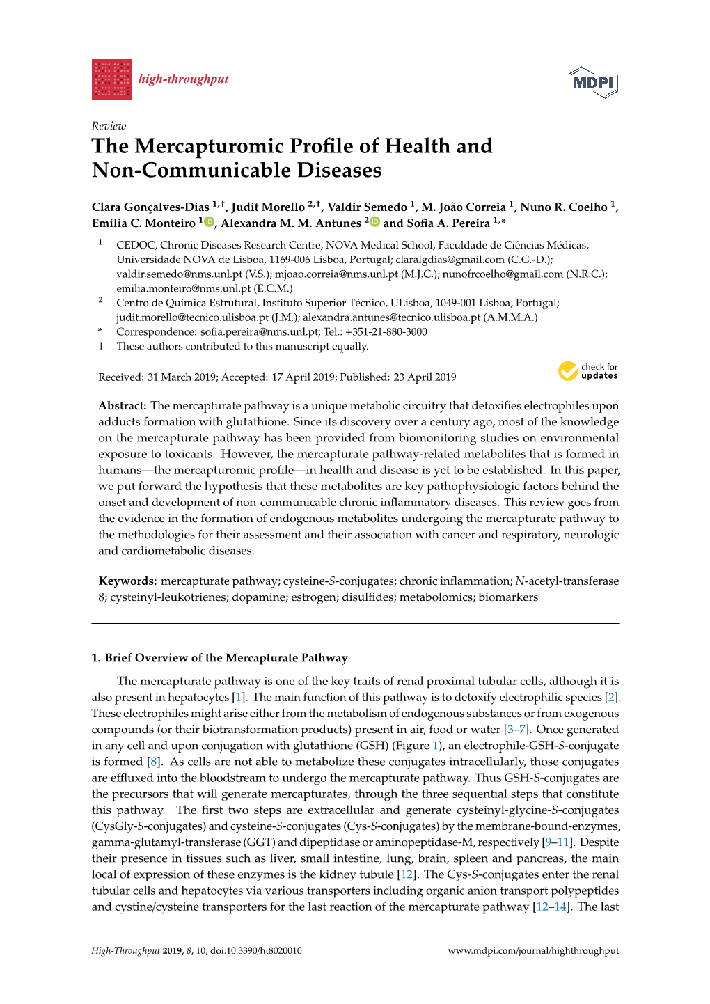 The Mercapturomic Profile of Health and Non-Communicable Diseases