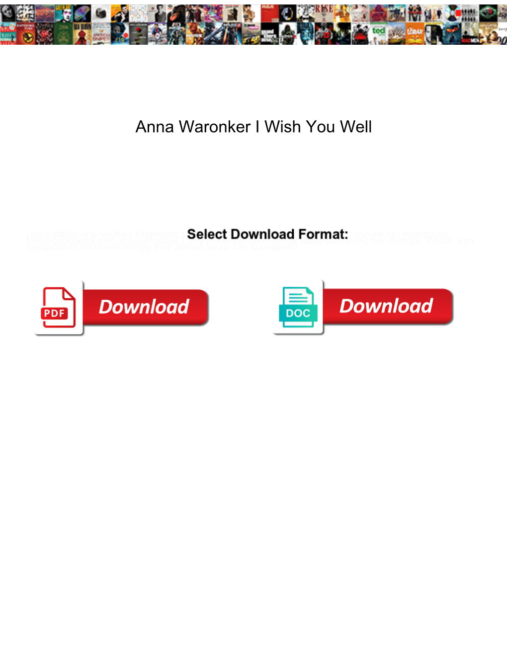 Anna Waronker I Wish You Well