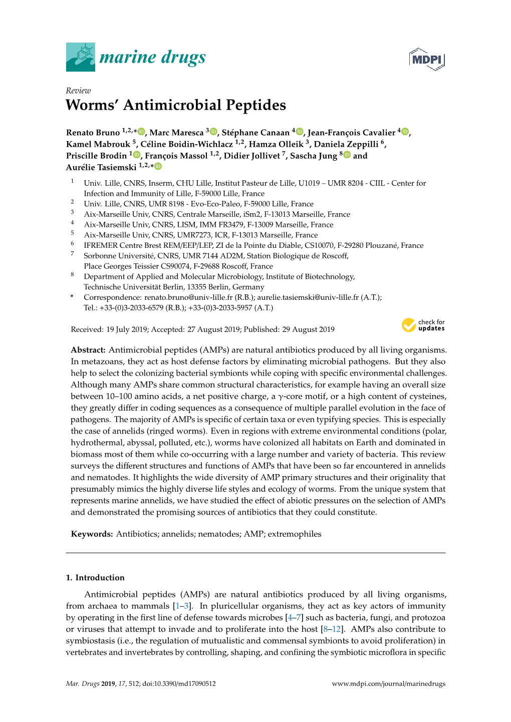 Worms' Antimicrobial Peptides