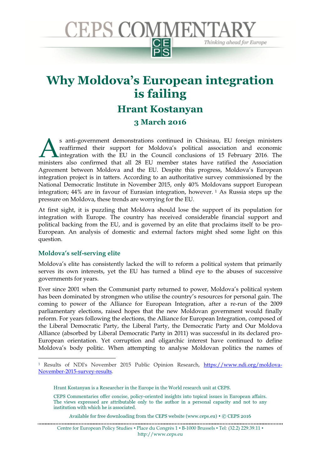 Why Moldova's European Integration Is Failing