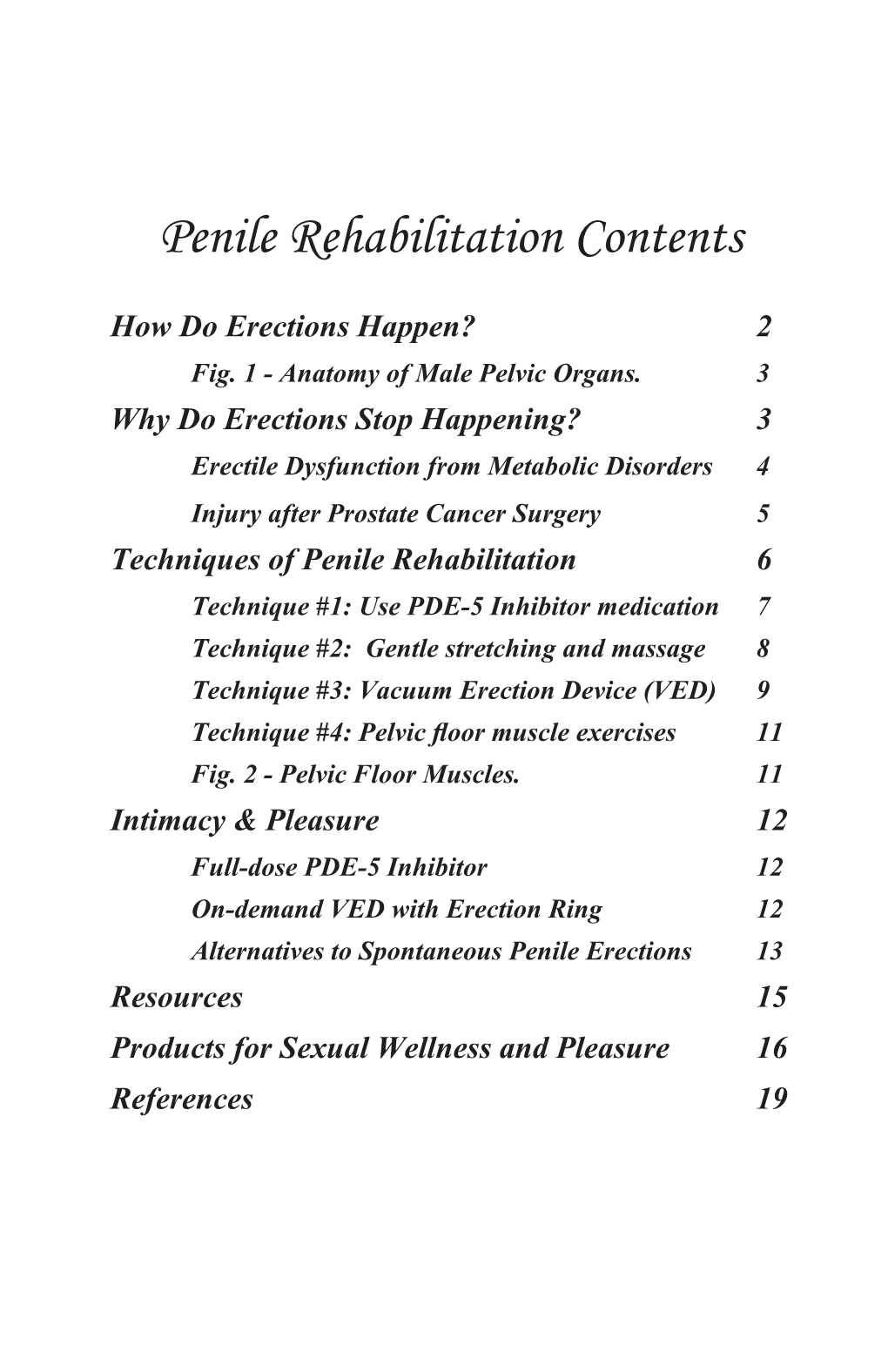 Penile Rehabilitation Contents